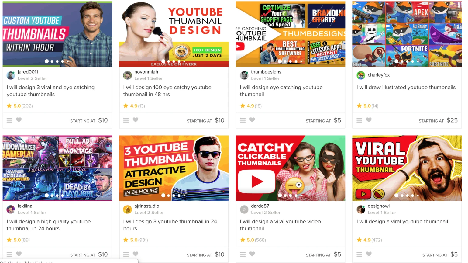 youtube thumbnail on fiverr