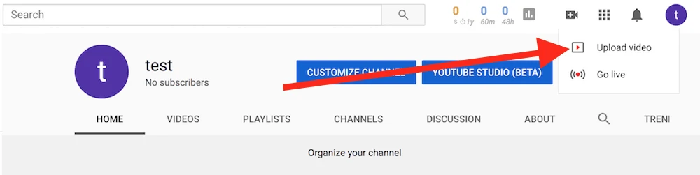 upload first video to youtube